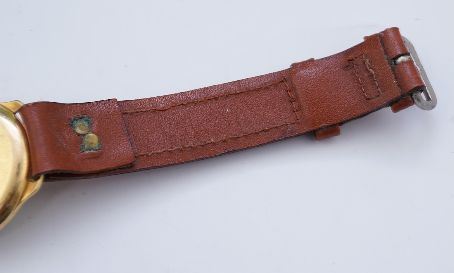 A gentleman's 1950's 18ct gold Zenith manual wind wrist watch